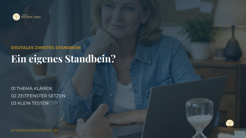 Nebenerwerb statt alles riskieren: Kann ein digitales Standbein neben dem Job beginnen? Moderne digitale Arbeitsumgebung ohne erkennbare Person als Symbol für den vorsichtigen Aufbau eines digitalen zweiten Standbeins.