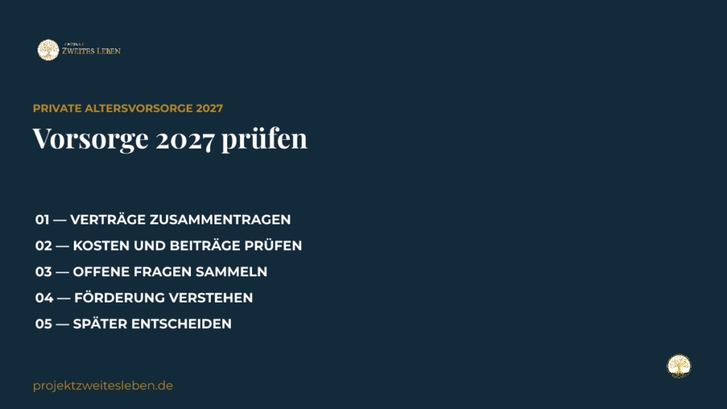 Private Altersvorsorge 2027: Was du jetzt prüfen solltest Neutrale Vorsorgeplanung mit ungekennzeichneten Unterlagen, Taschenrechner und Smartphone auf heller Fläche